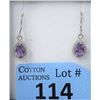 Image 1 : New Amethyst & Diamond Dangle Earrings
