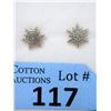 Image 1 : New .925 Sterling Silver Diamond Stud Earrings