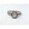 Image 1 : White Topaz & Diamond Solitaire Ring