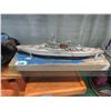 Image 1 : 17" Boat Model on Wood Base - As is