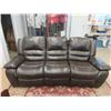 Image 1 : Brown Double Reclining Sofa - Store Return