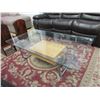 Image 1 : Glass Topped Coffee Table with Drawer