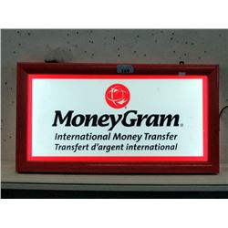 Illuminated "MoneyGram" Business Sign