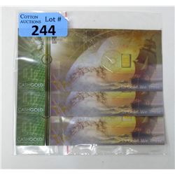 3 x One Tenth Gram .9999 Gold Ingot Bars