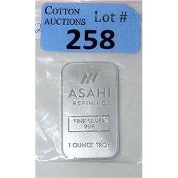 1 Oz. Asahi Refining .999 Silver Bar