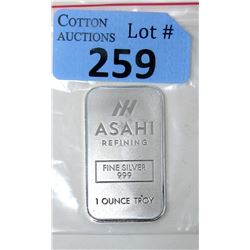 1 Oz. Asahi Refining .999 Silver Bar