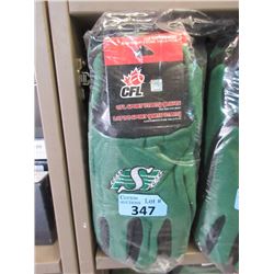 12 New Pairs of Saskatchewan CFL Football Gloves