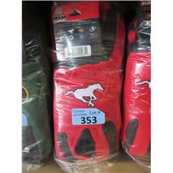 12 Pairs of Calgary Stampeders Football Gloves