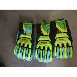 3 New Pairs of XXL Stout Juggernaut Impact Gloves