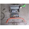 Image 1 : Metal Tool Box with Contents & 36" Metal Saw