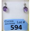 Image 1 : New Sterling Silver Amethyst & Diamond Earrings