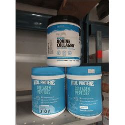 Three 20 Oz. Tubs of Collagen Supplements