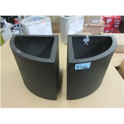 2 New 9" Tall Black Ficonstone Corner Planters