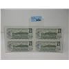 Image 2 : Uncut Block of Four 1973 Canadian $1 Bills