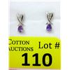 Image 1 : New Amethyst & Diamond Earrings