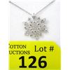 Image 1 : .925 Sterling Silver Diamond Snowflake Pendant