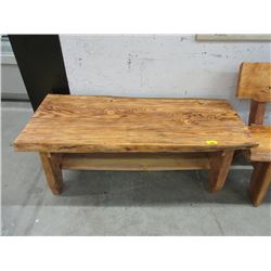 Hand Crafted Solid Wood Coffee Table/ Bench