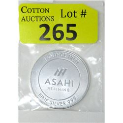 1 Oz. Asahi Refining .999 Silver Art Round