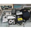 Image 1 : 4 Assorted Cameras, 1 Bag & 3 Flash