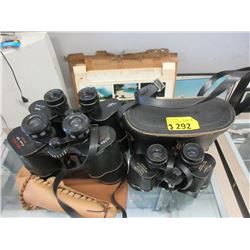 3 Pairs of Binoculars with 2 Cases