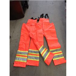 2 New 3 XL Orange Hi-Viz Safety Bib Overalls