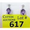 Image 1 : New Sterling Silver Amethyst & Diamond Earrings
