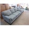 Image 1 : Blue Fabric Upholstered Sofa and Loveseat