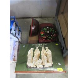 Nativity Scene and Ceramic Bowl