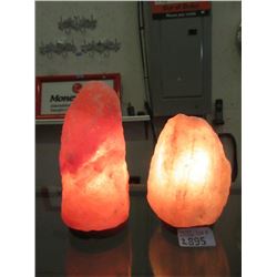 2 New 8" Himalayan Salt Lamps - With Bulbs & Cords