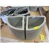 Image 1 : 2 New 9" Grey Ficonstone Corner Planters