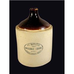 Joe Mattecci Wholesale Liquor Crock Jug