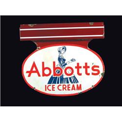 Abbotts Ice Cream Diecut Porcelain Sign