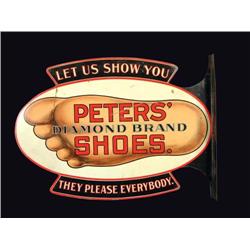 Peters Brand Shoes Die Cut Tin Sign