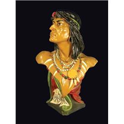 Hiawatha Cigar Store Indian Chalk Bust
