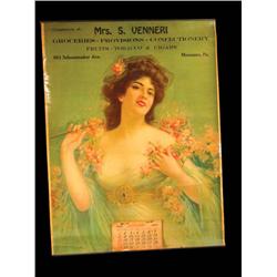 1922 Calendar for Mrs. Venneri Groceries