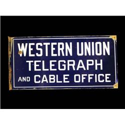 Western Union Telegraph Porcelain Sign