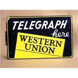 Western Union Telegraph Porcelain Sign