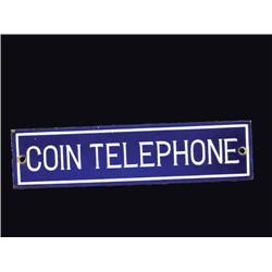 Coin Telephone Porcelain SIgn