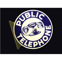 Public Telephone Porcelain Sign
