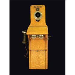 Kellogg 1901 Oak Wall Phone