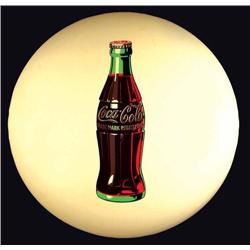 Coca Cola Button Sign with Bottle