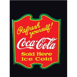 Coca Cola Die Cut Porcelain Sign