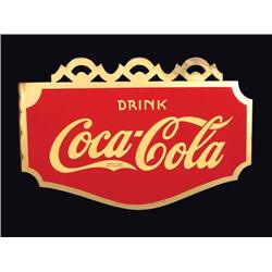 1938 Coca Cola Die-cut Flange Tin Sign