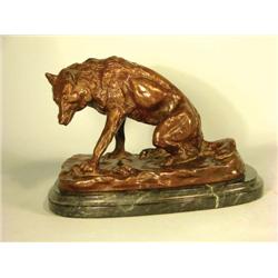 C.M. Russell Bronze of Wolf