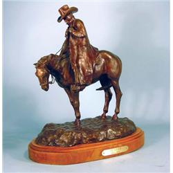 Steve Hoar Bronze of Cowboy on Horse