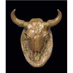 Bronze Sculpture of Buffalo Skull