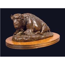 Bronze Sculpture The Recumbent Buffalo