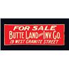 Image 1 : Butte Land and Investment Co. Tin Sign
