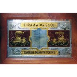 Hiram W. Davis And Co. Reverse Glass Sign