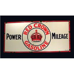 Red Crown Gasoline Porcelain Sign